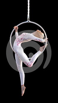 3D Rendering Circus Performer on White