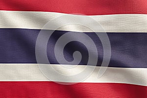 3D Rendering - Close Up flag of Thailand.