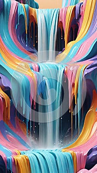 3d rendering of colorful abstract background with flowing liquid.