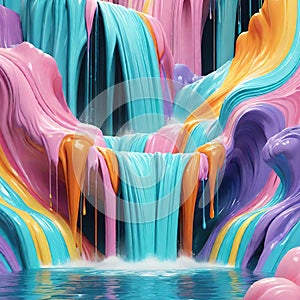 3d rendering of colorful abstract background with flowing liquid.