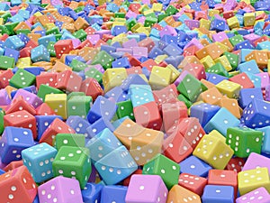 3D rendering of colorful dice