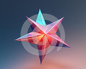 3d rendering of a colorful origami star