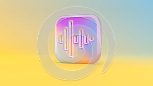 3d rendering colorful vibrant icon of voice memos app on colored background