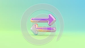 3d rendering colorful vibrant symbol of exchange alt on colored background