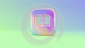 3d rendering colorful vibrant symbol of iBook on colored background