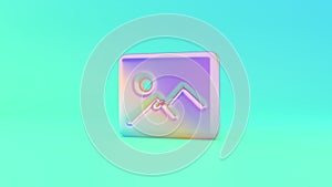 3d rendering colorful vibrant symbol of picture on colored background