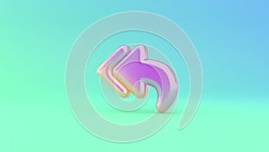 3d rendering colorful vibrant symbol of reply all on colored background