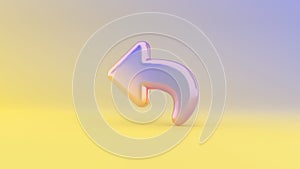3d rendering colorful vibrant symbol of reply on colored background