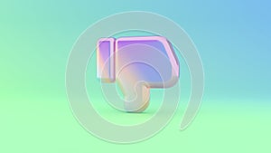 3d rendering colorful vibrant symbol of social dislike on colored background