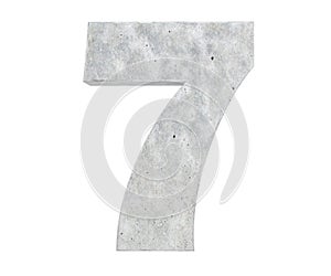 3D rendering concrete number 7 seven. 3D render Illustration