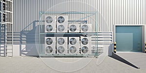 3d rendering of condenser unit for hvac system