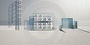 3d rendering of condenser unit for hvac system