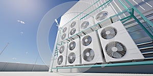 3d rendering of condenser unit for hvac system