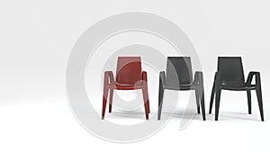 3d rendering contrast color chair with modern design
