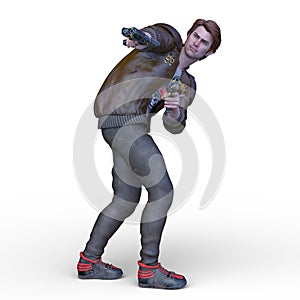 3D rendering of Cool man