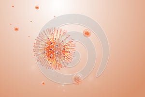 3d rendering corona virus concept resposible for asian flu outbreak and coronaviruses.