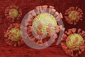 3d rendering Corona viruses illustration of concept for covid-19  disease