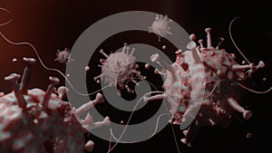 3D rendering, Coronavirus 2019-nCov novel coronavirus concept shown an simulate cell of virus in human lungs.