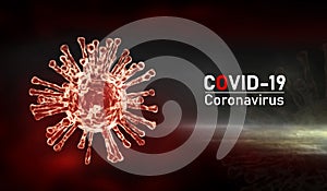 3D Rendering COVID-19 coronavirus. Abstract electron microscopic imge of coronavirus.