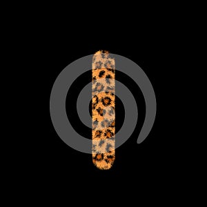 3D Rendering Creative Illustration Leopard Print Furry Letter I
