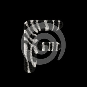 3D Rendering Creative Illustration Zebra Print Furry Letter F