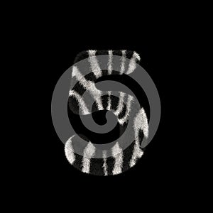 3D Rendering Creative Illustration Zebra Print Furry Number 5