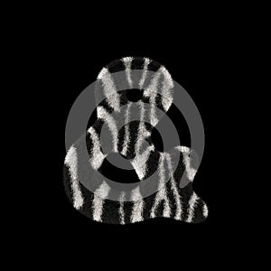 3D Rendering Creative Illustration Zebra Print Furry Symbol Ampersand