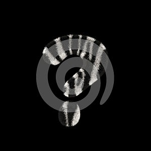 3D Rendering Creative Illustration Zebra Print Furry Symbol Question Mark