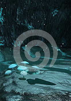 3D Rendering Crystal Cave