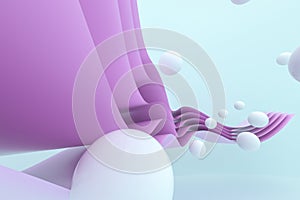 3d rendering, curve surface and light background