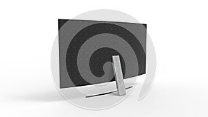 3d rendering of a curved television screen monitor isolated in studio background