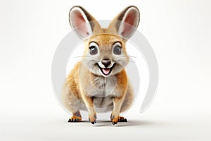 3d rendering of a cute little rabbit isolated on white background