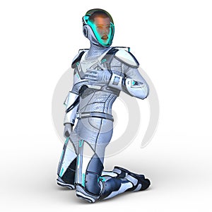 3D rendering of a cyber man