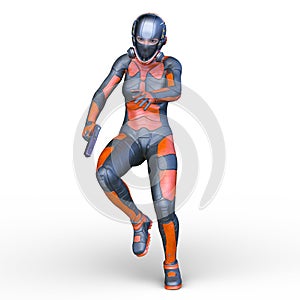 3D rendering of a cyber woman