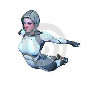 3D rendering of a cyber woman