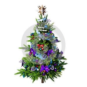 3D RENDERING OF DECORATED CHRISTMAS TREE