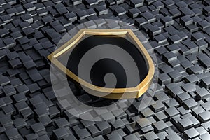 3d rendering, a defense shield with technological background