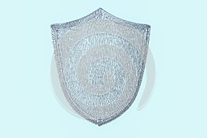 3d rendering, a defense shield with technological background