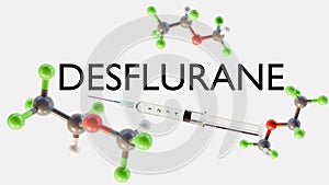 3d rendering of Desflurane molecules