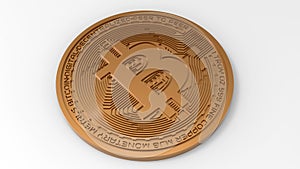 3D rendering - detailed bitcoin tangible coin