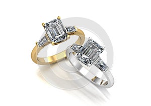 3D rendering diamond ring