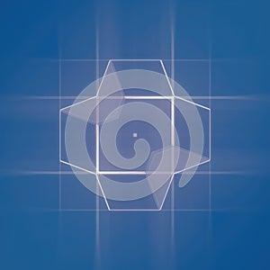 3d rendering digital illustration of geometric shapes on a blue background
