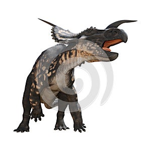 3D Rendering Dinosaur Einiosaurus on White