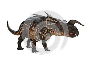 3D Rendering Dinosaur Einiosaurus on White