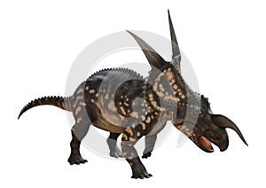 3D Rendering Dinosaur Einiosaurus on White