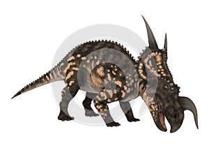 3D Rendering Dinosaur Einiosaurus on White