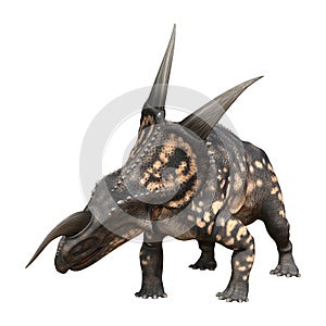 3D Rendering Dinosaur Einiosaurus on White