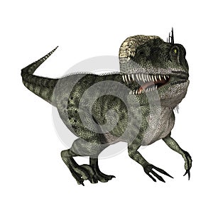 3D Rendering Dinosaur Monolophosaurus on White