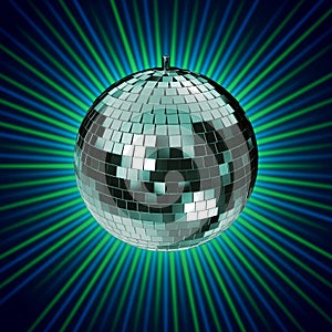 3d rendering of disco mirrorball