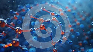 A 3D rendering of the DNA molecule highlighting the specific bonding between nucleotides. .